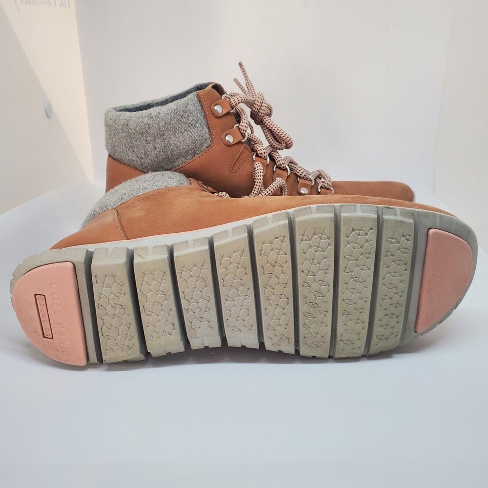 Cole Haan Zerogrand Omni Hiker Waterproof Birch Beige Fleece Lined 7.5B Nice - Picture 8 of 9